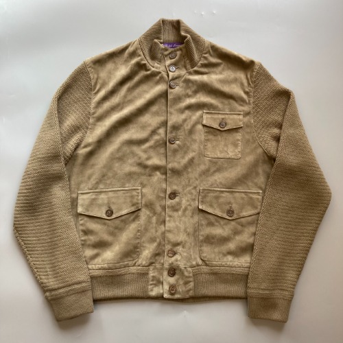 polo purple label cashmere/lambsuede cardigan (105-110 size)