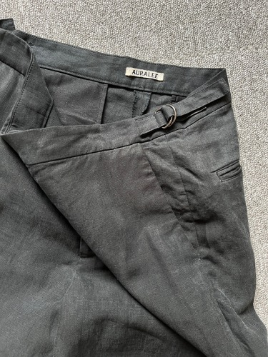 auralee washed linen side adjustable trouser (3 size, 29-33인치)