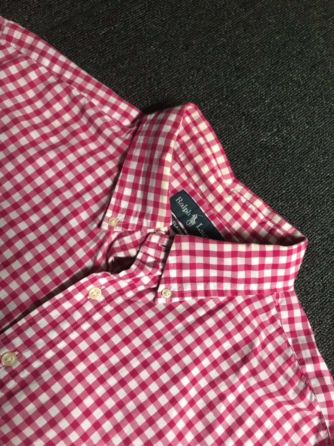 Polo RL lightweight cotton gingham bd shirt (XL size, ~105 추천)