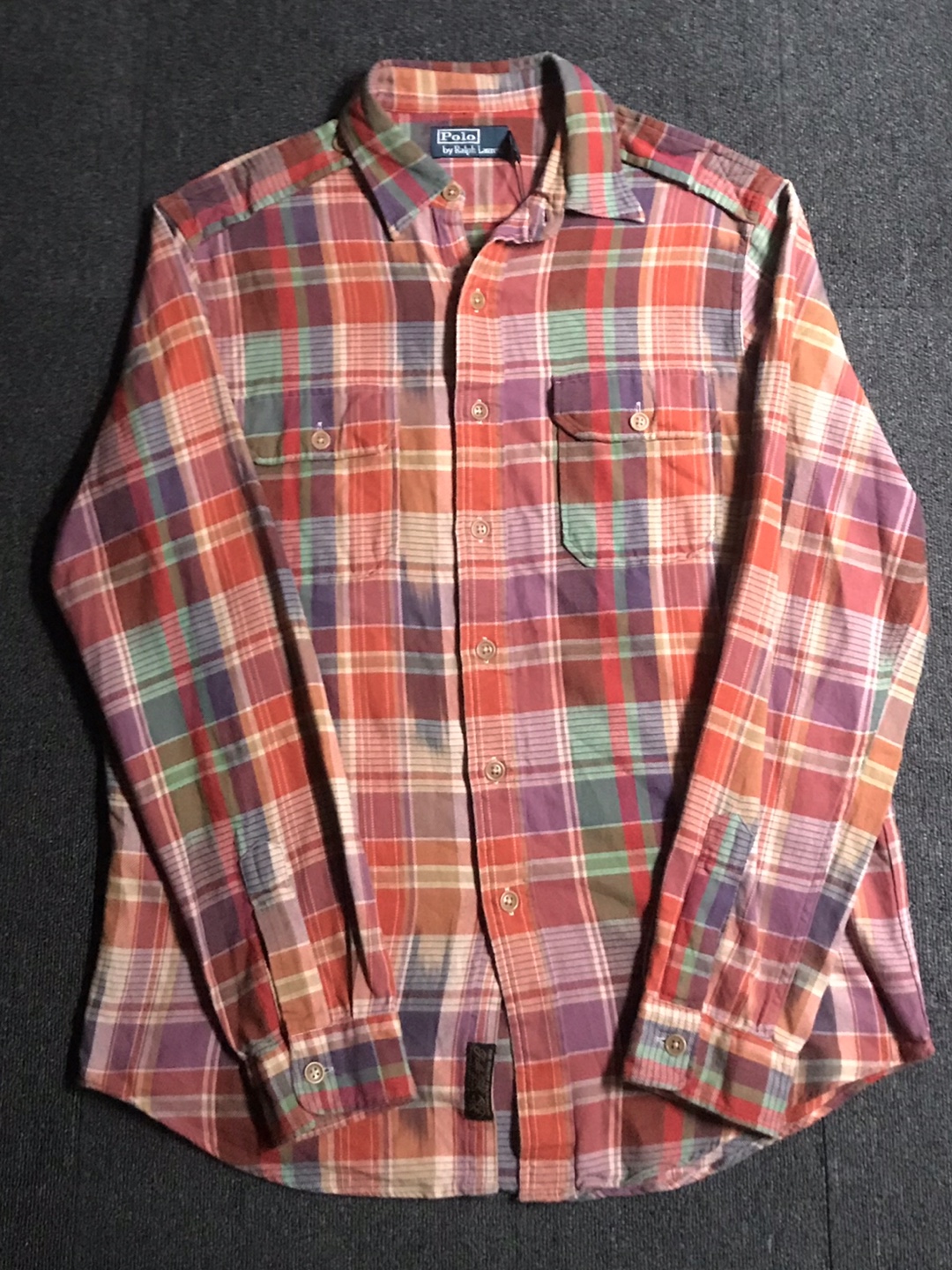 Polo RL cotton navajo plaid military work shirt (L size, ~103 추천)