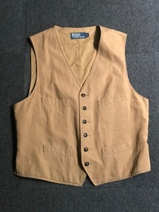 Polo RL cotton/linen buckle back vest (L size, ~103 추천)