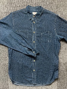 needle work union made polka dot work shirt (L size, 100-105 추천)