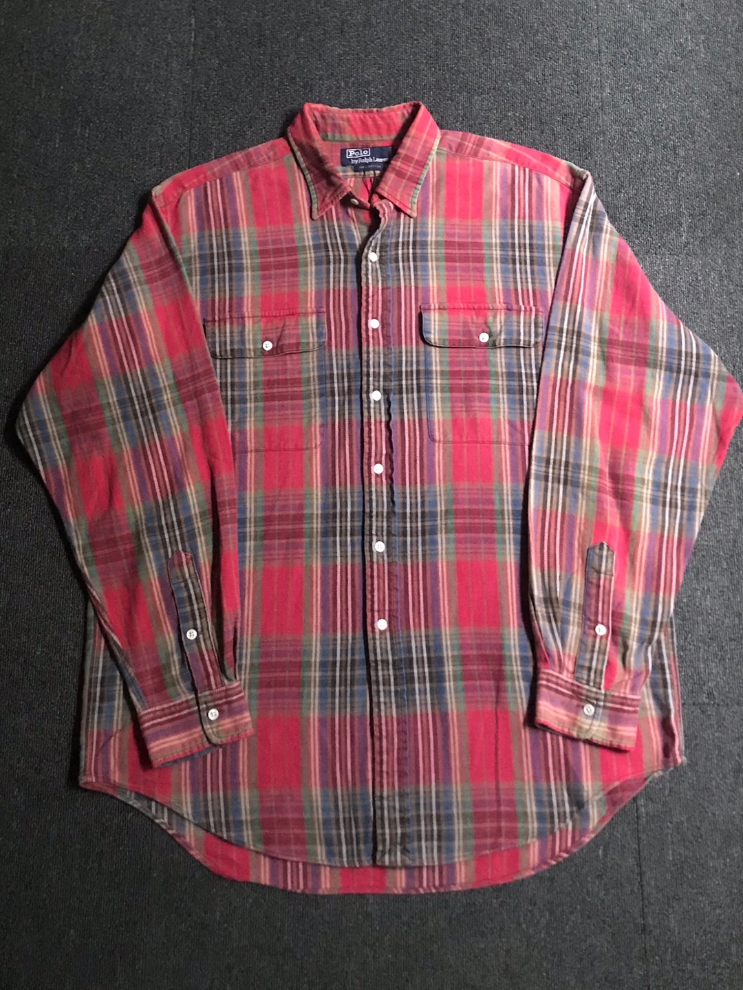 Polo RL faded cotton plaid work shirt (L size, 103~ 추천)