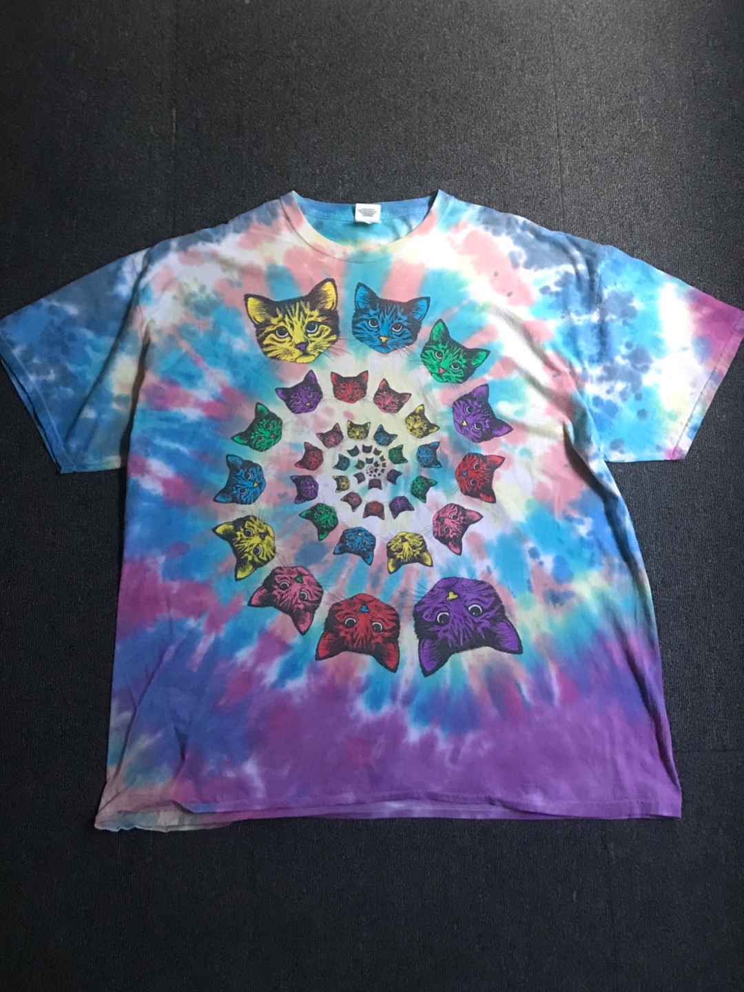 rainbow cat heads tie dyed psychedelic tee (100~ 추천)